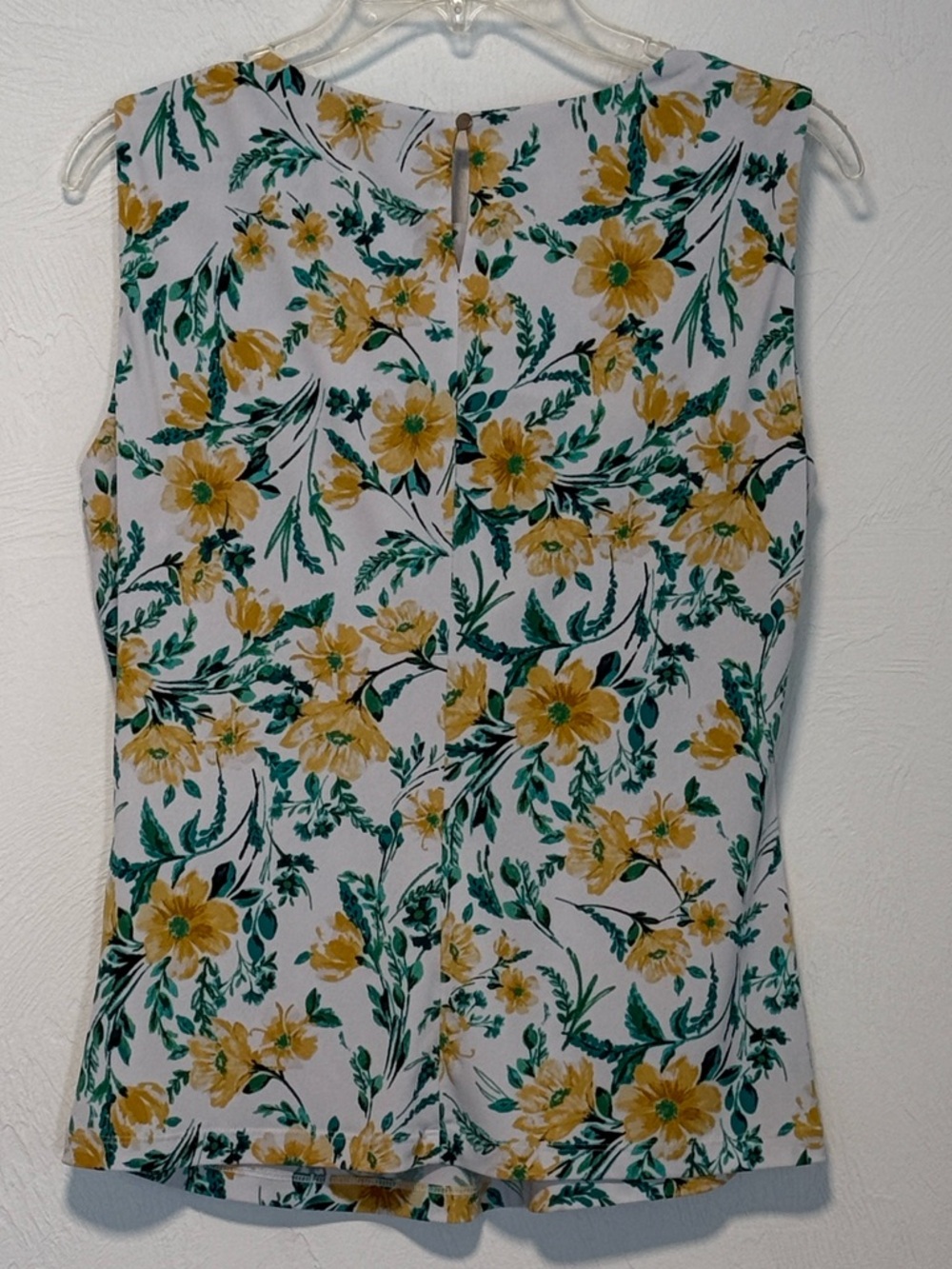 Calvin Klein White Floral Sleeveless blouse - Yellow & Green - Picture 2 of 4